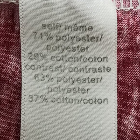 🦋3/$20 Burgundy and White Tee with "Lace-Up" Detail Size L EUC #58 - Picture 6 of 7